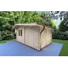Gartenhaus Holz ALLEGRA 5x3, 44mm, Frontansicht rechte Seite