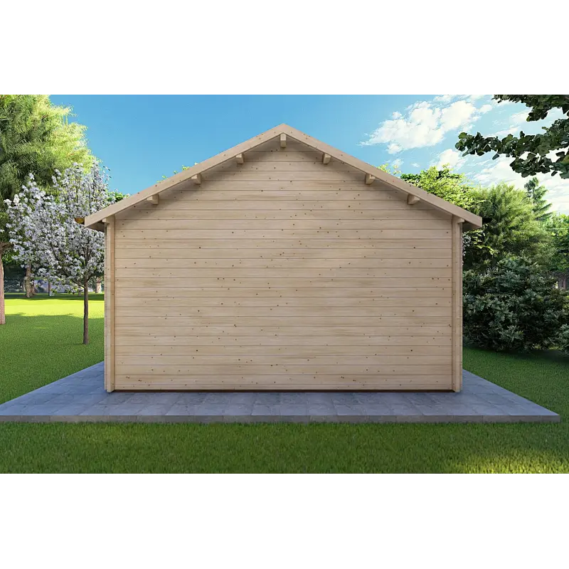 Gartenhaus VIVIENNE 5x3.5, 44mm, Rückansicht