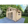 Gartenhaus VIVIENNE 5x3.5, 44mm, Frontansicht rechte Seite