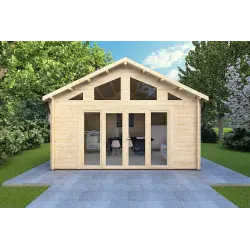 Gartenhaus VIVIENNE 5x3.5, 44mm, Frontansicht