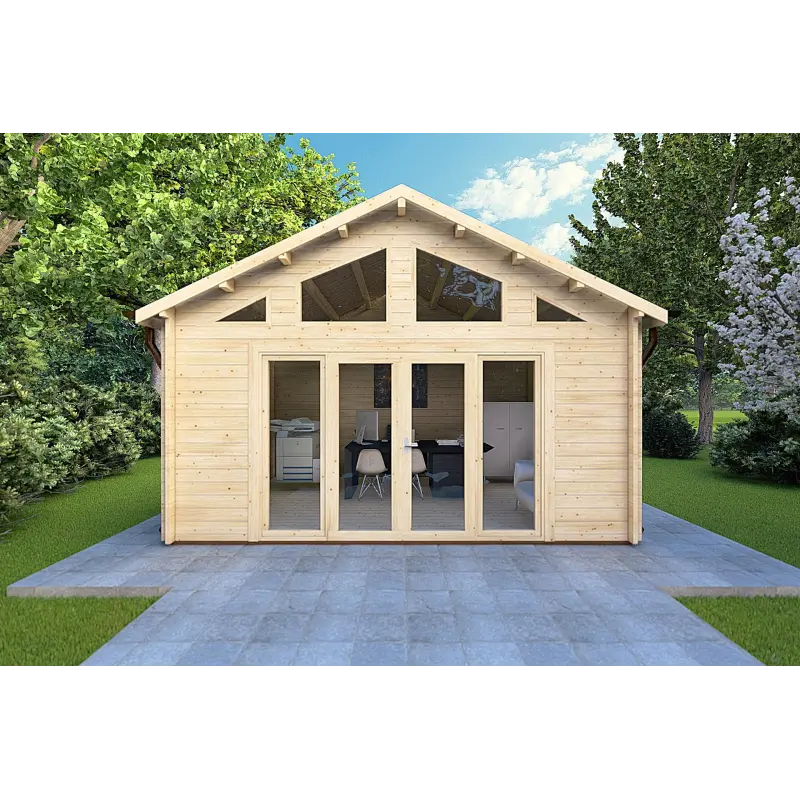Gartenhaus VIVIENNE 5x3.5, 44mm, Frontansicht
