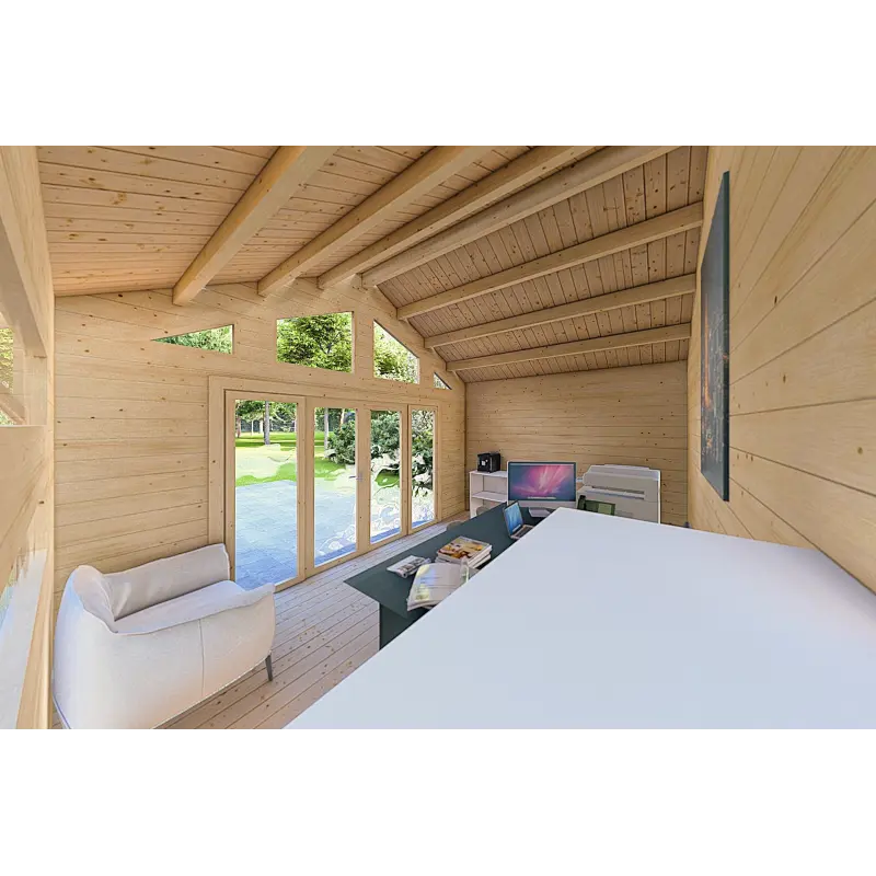 Gartenhaus VIVIENNE 5x3.5, 44mm, Innenansicht