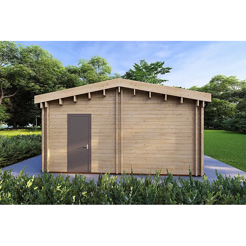 Holzhaus Fertighaus​ mit Garage CLOE 114 m², 44/140/44 mm, rechte Seite