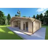 Moderne Holzhaus NATALIA 95 m², 68mm, Frontansicht rechte Seite