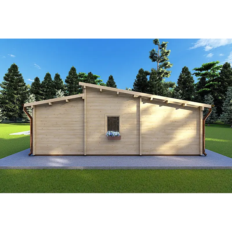 Holzhaus ROSALIA 95 m², 68mm, rechte Seite