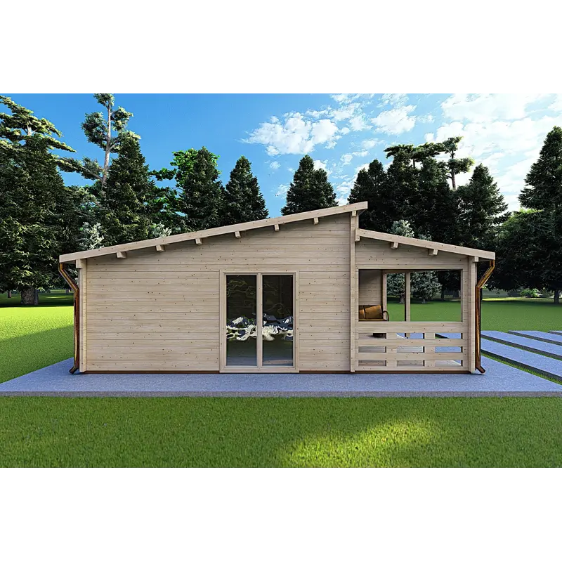 Holzhaus ROSALIA 95 m², 68mm, linke Seite