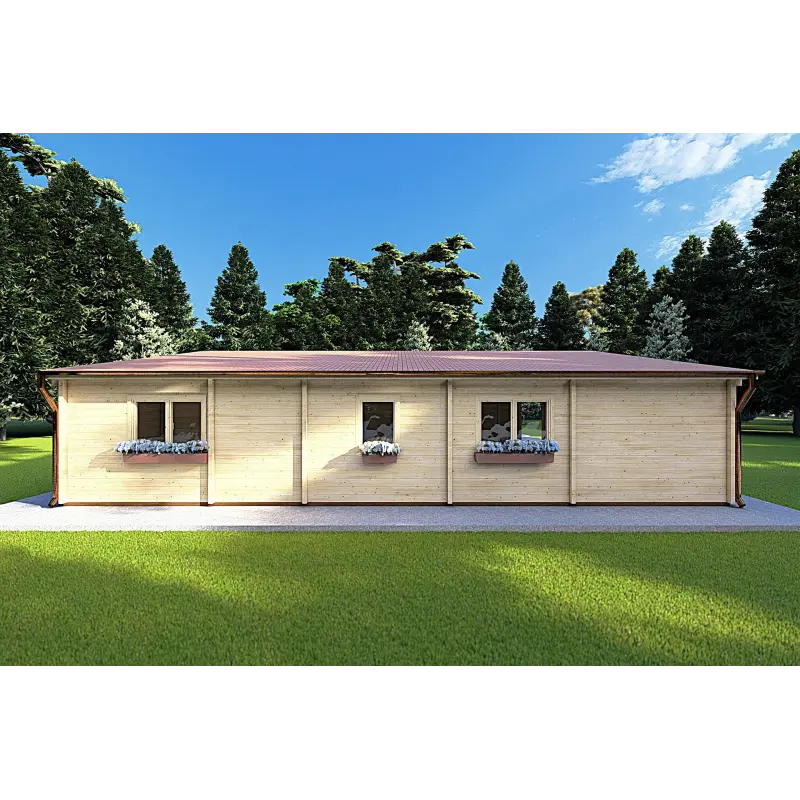 Holzhaus ROSALIA 95 m², 68mm, Rückansicht