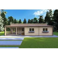 Holzhaus ROSALIA 95 m², 68mm, Frontansicht