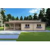 Holzhaus ROSALIA 95 m², 68mm, Frontansicht
