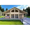 Blockbohlenhaus ASPEN 80 m², 68mm, Frontansicht