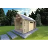 Moderne Gartenhaus NINA 6x3, 44mm, Frontansicht rechte Seite