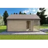 Moderne Gartenhaus NINA 6x3, 44mm, linke Seite