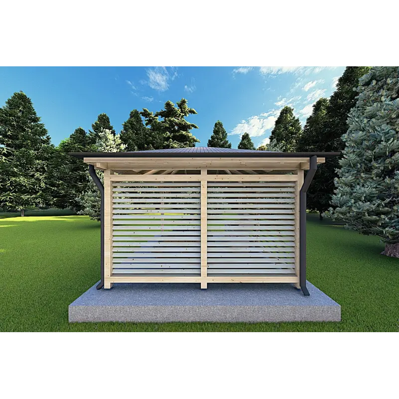 Holz-Gartenpavillon OLIVIA 4x4, rechte Seite