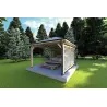 Holz-Gartenpavillon OLIVIA 4x4, Frontansicht rechte Seite