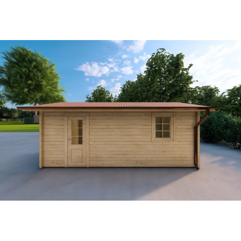 Garage Holzdach 3x6, 40mm, rechte Seite