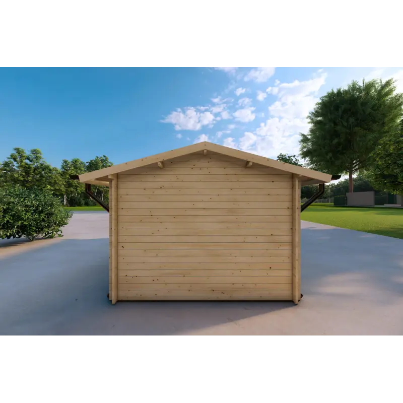 Garage Holzdach 3x6, 40mm, Rückansicht