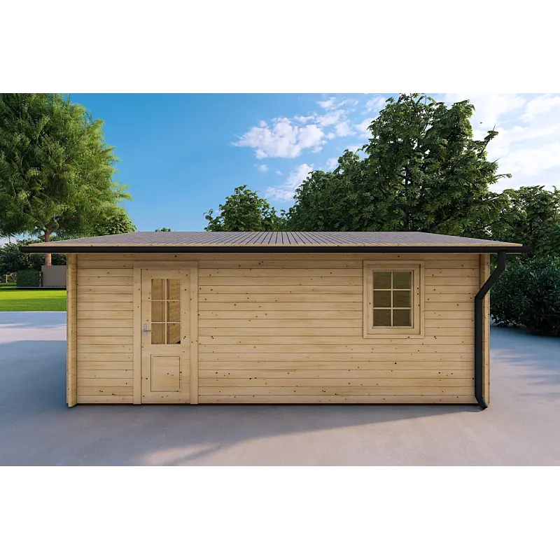 Garage Holzdach 5x4, 40mm, rechte Seite