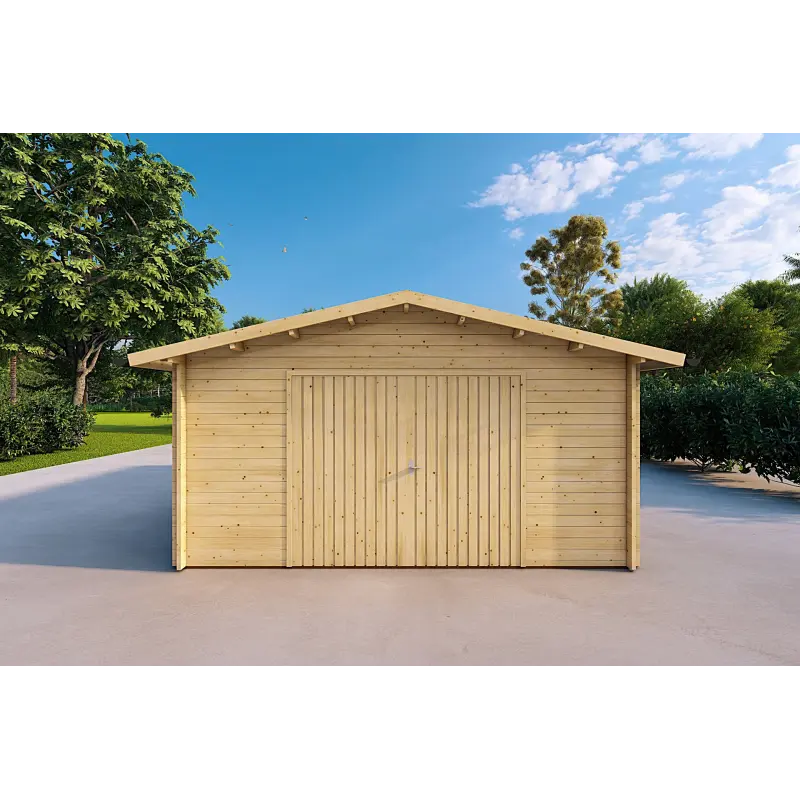 Garage Holzdach 5x4, 40mm, Frontansicht