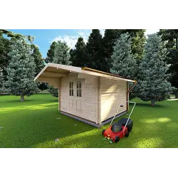 Gartenhaus SALLY 3x3, 40mm, Frontansicht rechte Seite