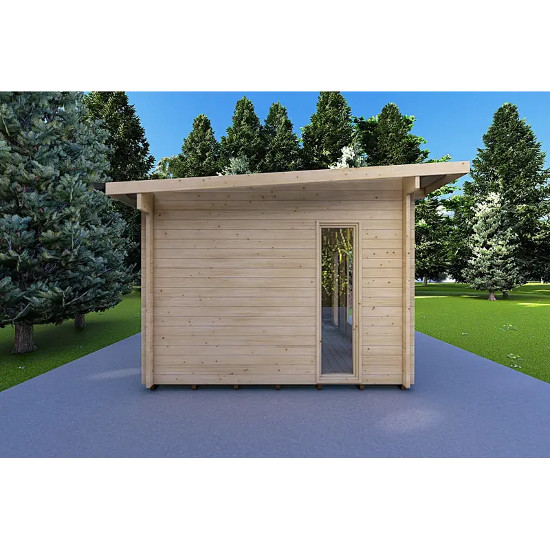 Moderne Gartenhaus MICHELLE 5x3, 40mm, linke Seite