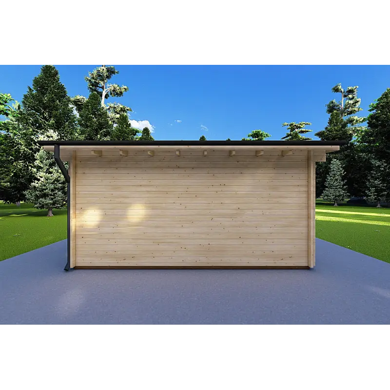 Moderne Gartenhaus MICHELLE 5x3, 40mm, Rückansicht