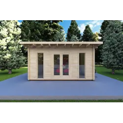Moderne Gartenhaus MICHELLE 5x3, 40mm, Frontansicht