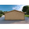 Doppelgarage aus Holz mit Holzdach 30 m², 40mm, Rückansicht
