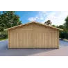 Doppelgarage aus Holz mit Holzdach 30 m², 40mm, Frontansicht
