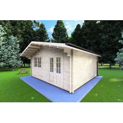 Gartenhaus Holz MARTA 5x5, 40mm, Frontansicht rechte Seite