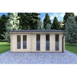 Gartenhaus Holz ZAIRA 5.7x3, 40mm, Frontansicht