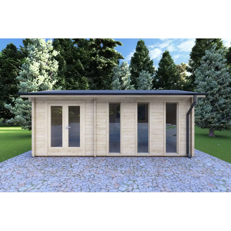 Gartenhaus Holz ZAIRA 5.7x3, 40mm, Frontansicht