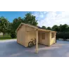 Garage aus Holz 30 m², 40mm, Frontansicht rechte Seite