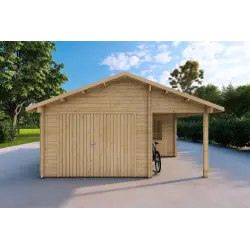 Garage aus Holz 30 m², 40mm, Frontansicht
