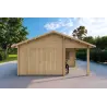 Garage aus Holz 30 m², 40mm, Frontansicht