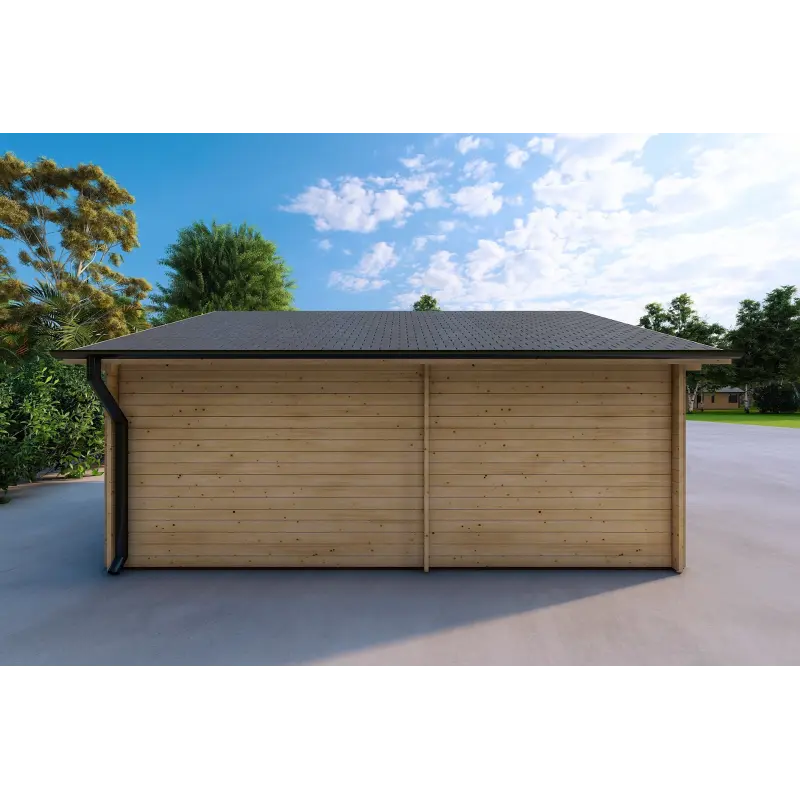 Garage aus Holz 30 m², 40mm, linke Seite