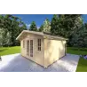 Gartenhaus Holz BENEDETTA 4x4, 40mm, Frontansicht rechte Seite