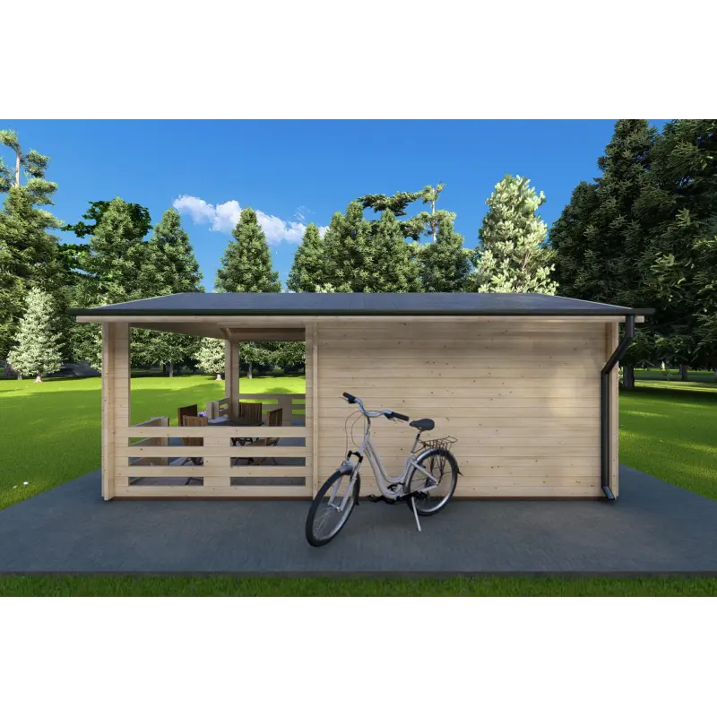 Gartenhaus Holz MELISSA 4x6, 40mm, rechte Seite