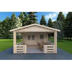 Gartenhaus Holz MELISSA 4x6, 40mm, Frontansicht