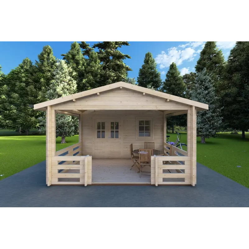 Gartenhaus Holz MELISSA 4x6, 40mm, Frontansicht