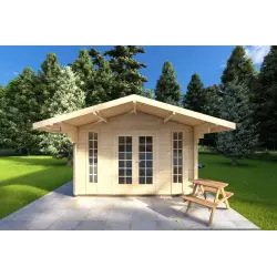 Gartenhaus Holz MARGHERITA 3.8x3.8, 40mm, Frontansicht