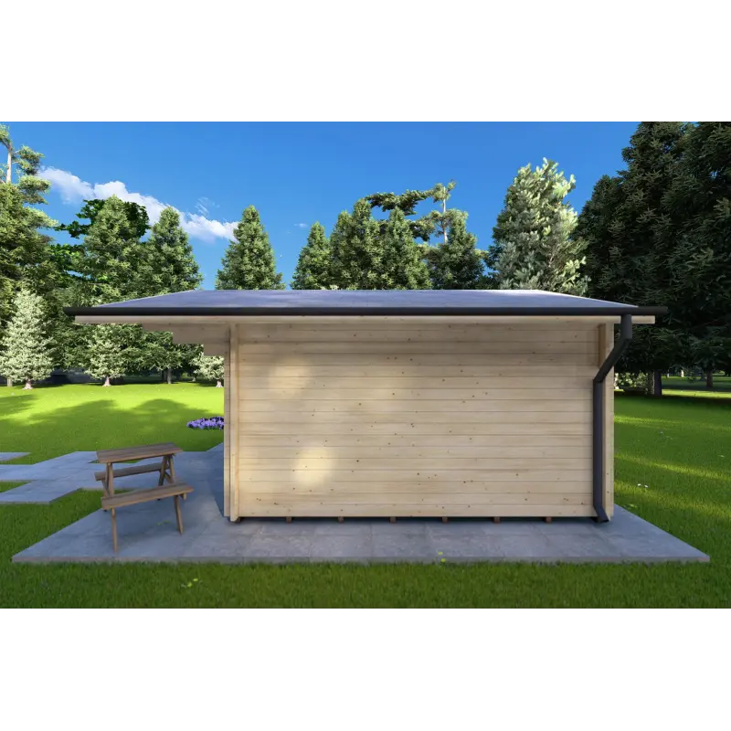 Gartenhaus Holz MARGHERITA 3.8x3.8, 40mm, rechte Seite