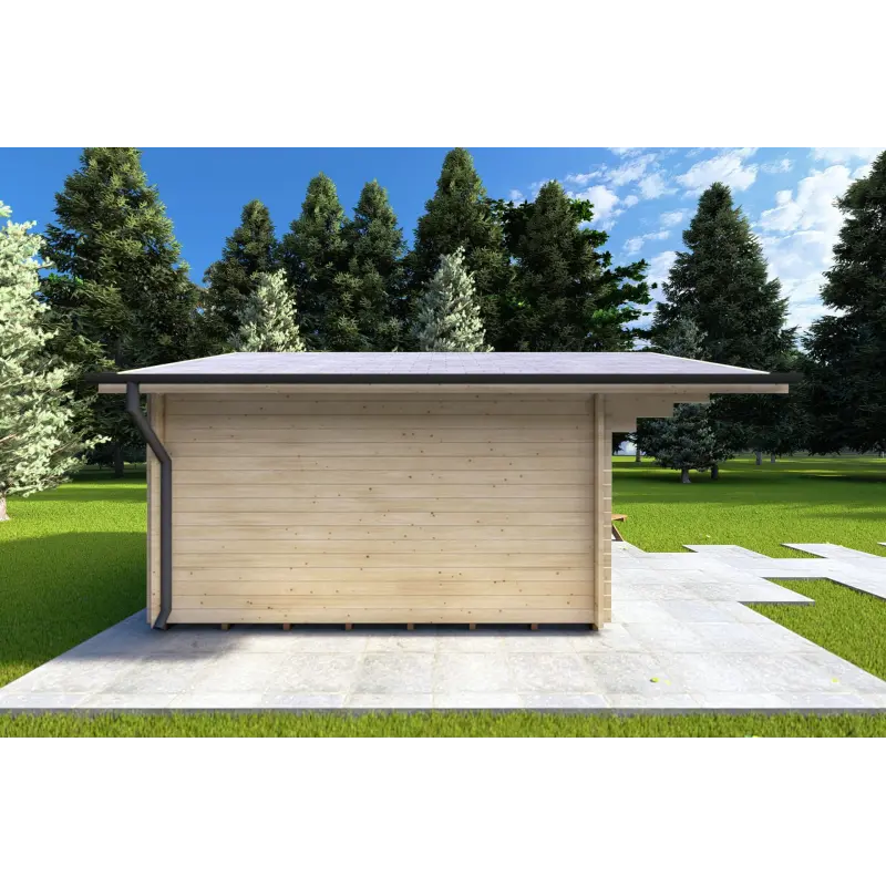 Gartenhaus Holz MARGHERITA 3.8x3.8, 40mm, linke Seite