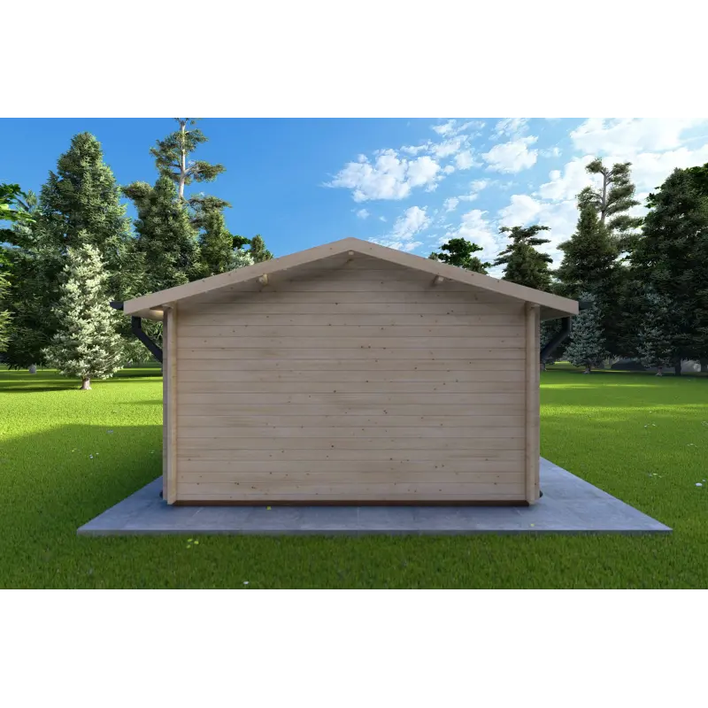 Gartenhaus Holz MARGHERITA 3.8x3.8, 40mm, Rückansicht