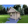 Gartenhaus Holz LALLA 4.5x3, 40mm, Frontansicht rechte Seite