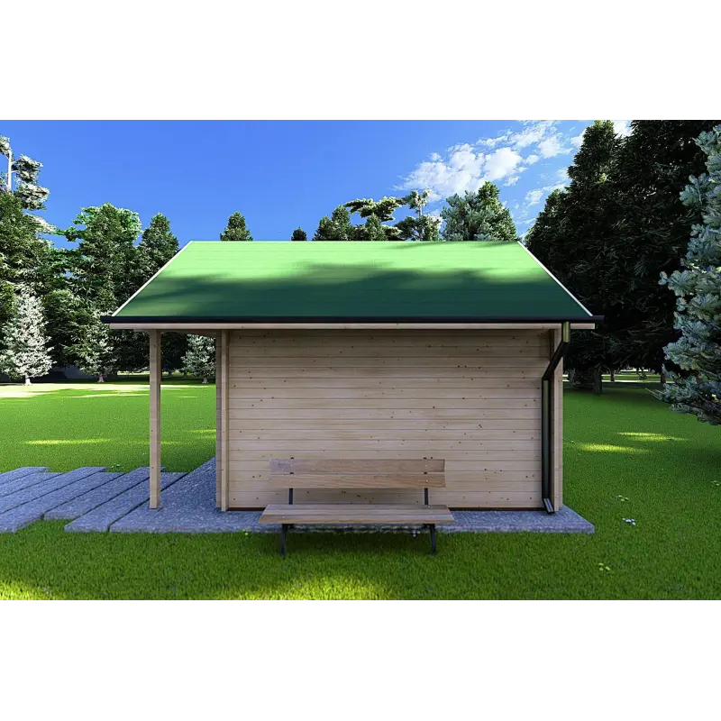 Gartenhaus Holz LALLA 4.5x3, 40mm, rechte Seite