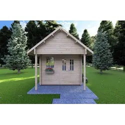 Gartenhaus Holz LALLA 4.5x3, 40mm, Frontansicht