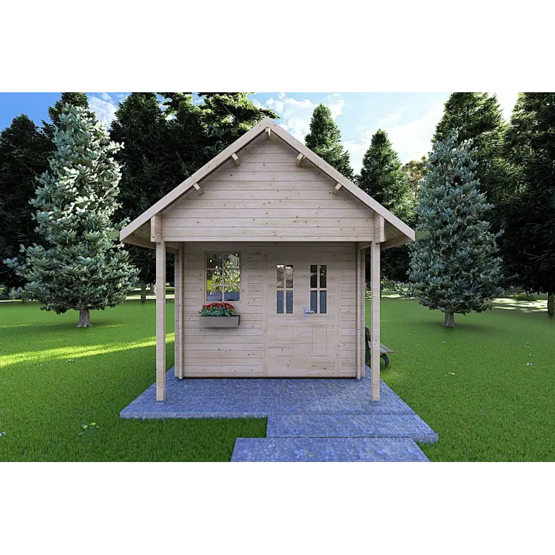 Gartenhaus Holz LALLA 4.5x3, 40mm, Frontansicht