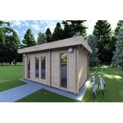 Gartenhaus Holz JENNIFER 4.5x3, 40mm, Frontansicht rechte Seite