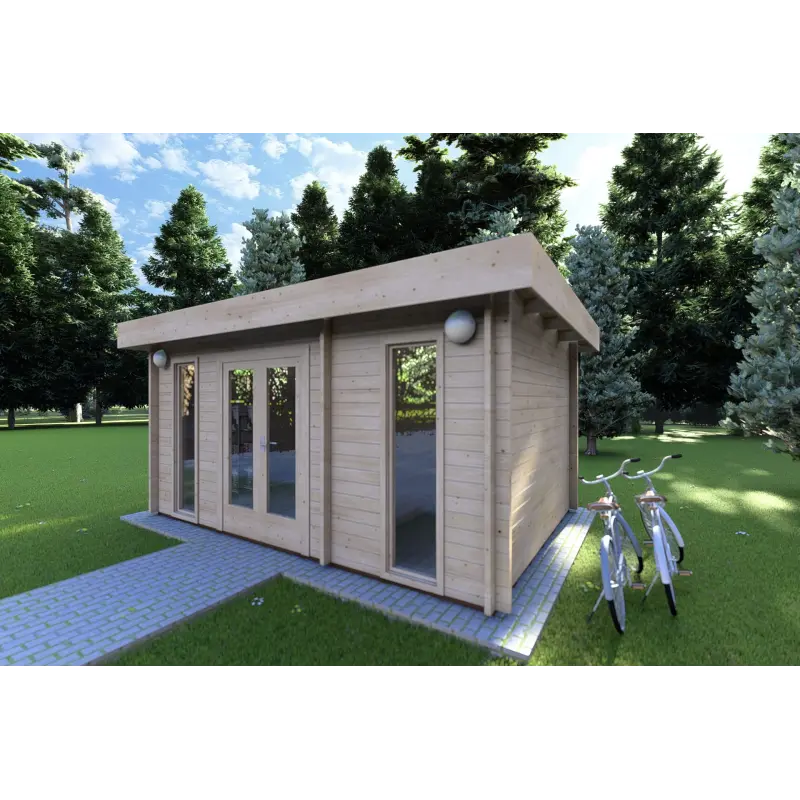 Gartenhaus Holz JENNIFER 4.5x3, 40mm, Frontansicht rechte Seite
