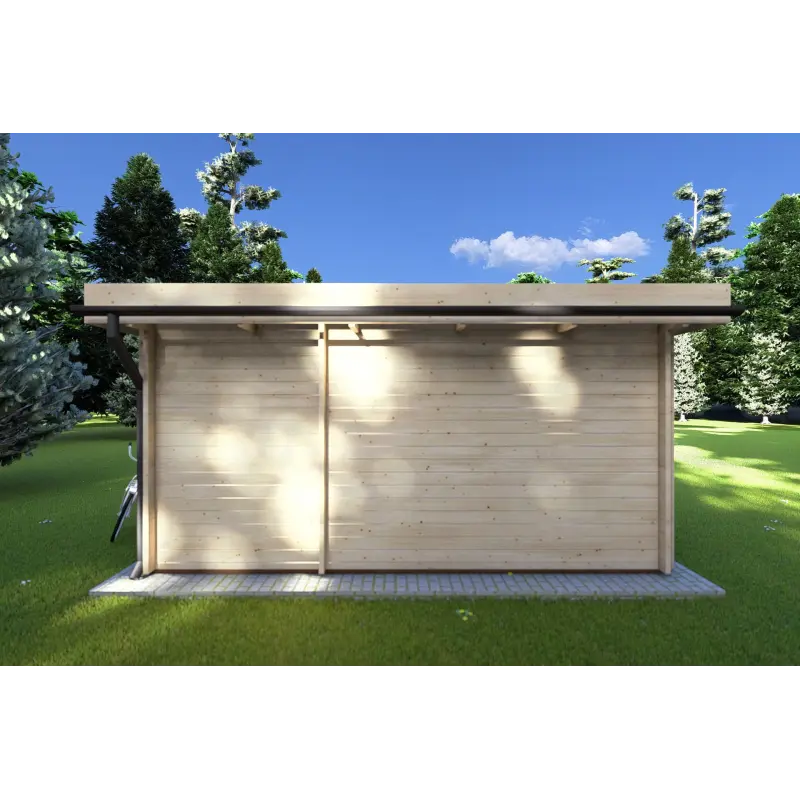 Gartenhaus Holz JENNIFER 4.5x3, 40mm, Rückansicht